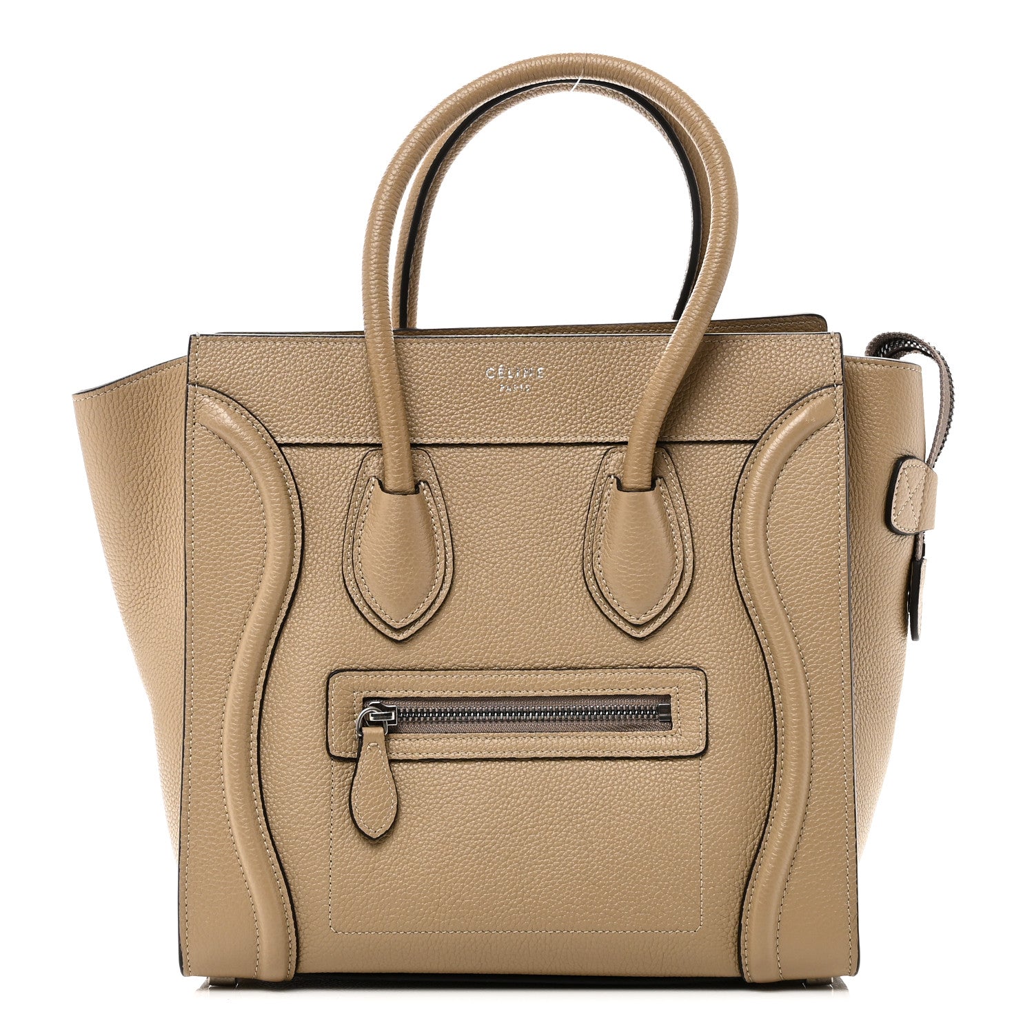 Celine Drummed Calfskin Micro Luggage Dune 1 of 9