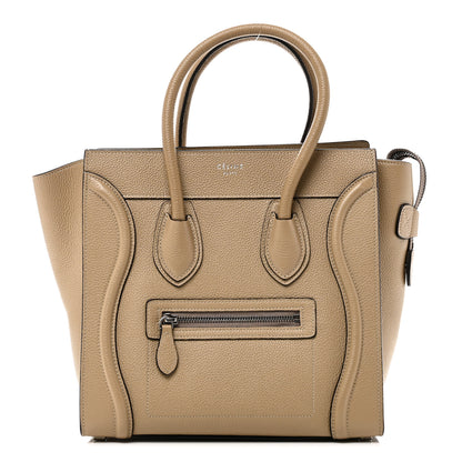 Celine Drummed Calfskin Micro Luggage Dune 1 of 9