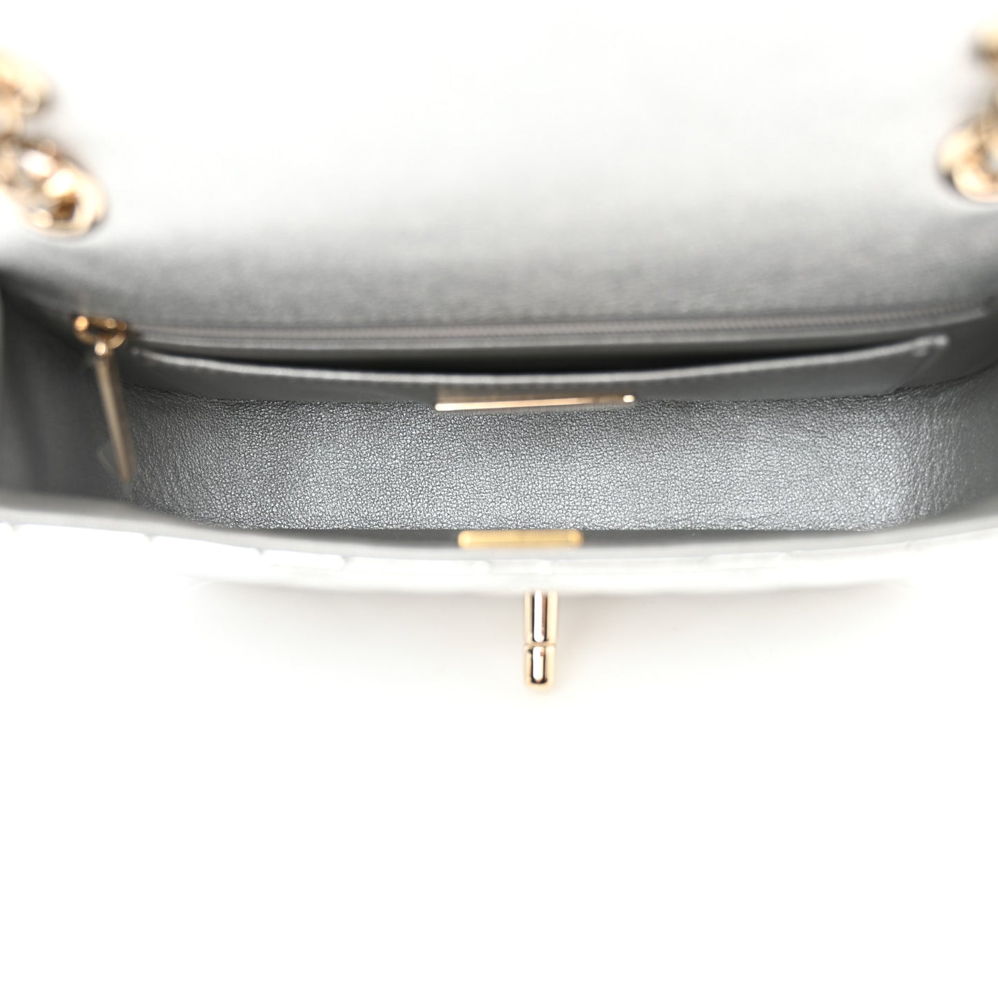 Mirror Calfskin Metallic Calfskin Quilted Hollywood Boulevard Mini Flap With Star Coin Purse Silver