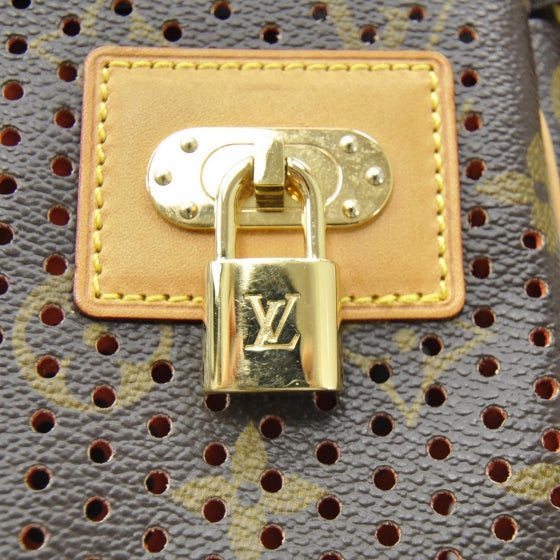 Monogram Perforated Pochette Accessories Bag Orange