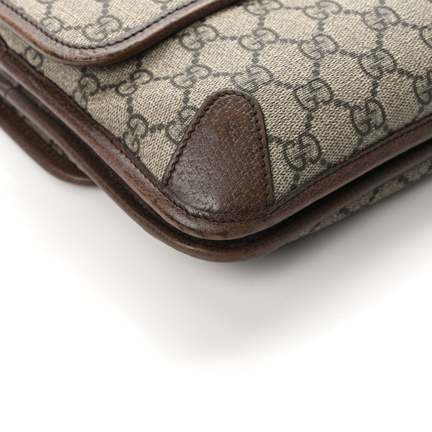 Gucci GG Supreme Monogram Web Small Neo Vintage Double Flap Messenger Bag Beige New Acero 11 of 16