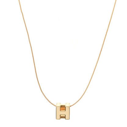 Hermes Rose Gold Lacquered Cage d'H Necklace Marron Glace 1 of 5