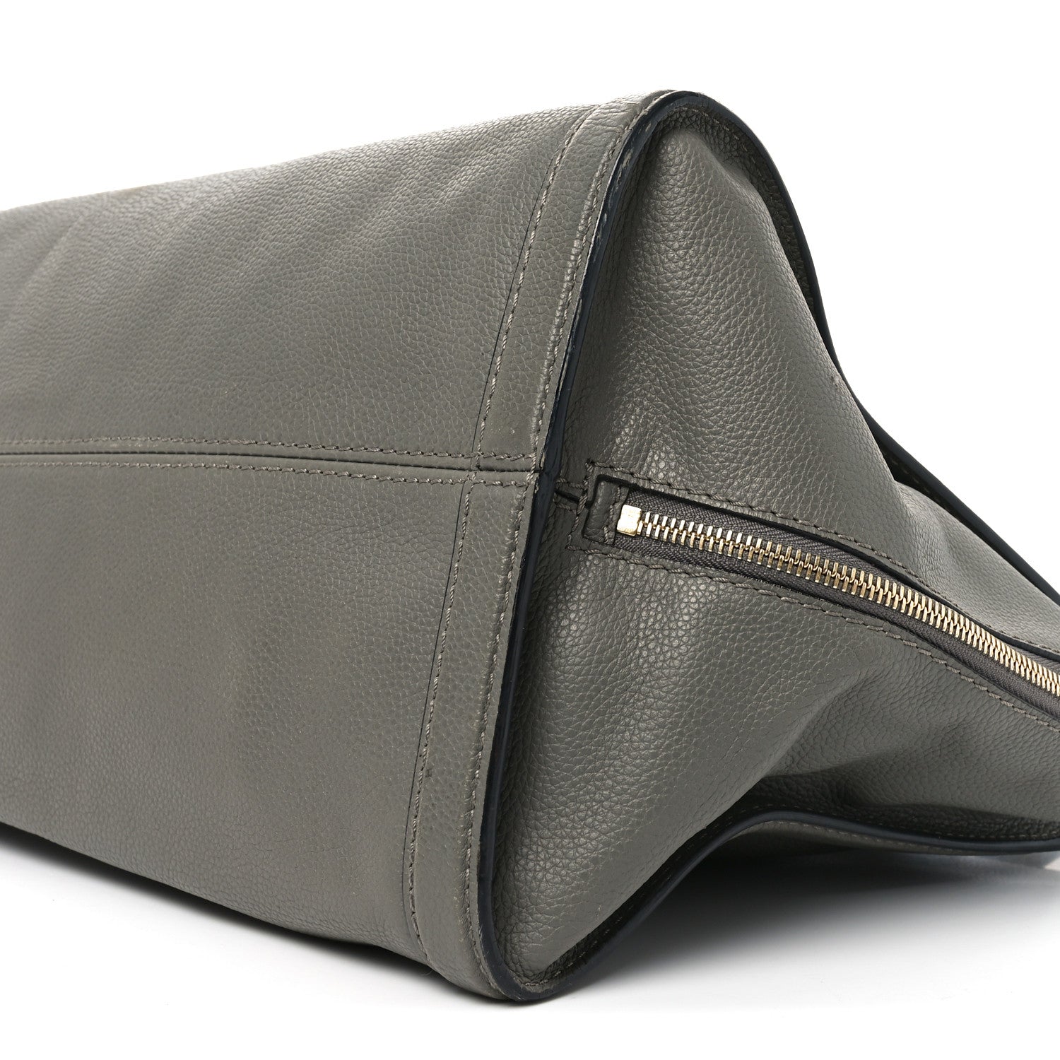 Alexander McQueen Pebbled Calfskin Large Skull Padlock Zip Around Tote Dark Grey 10 of 11