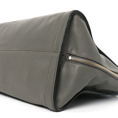 Alexander McQueen Pebbled Calfskin Large Skull Padlock Zip Around Tote Dark Grey 10 of 11