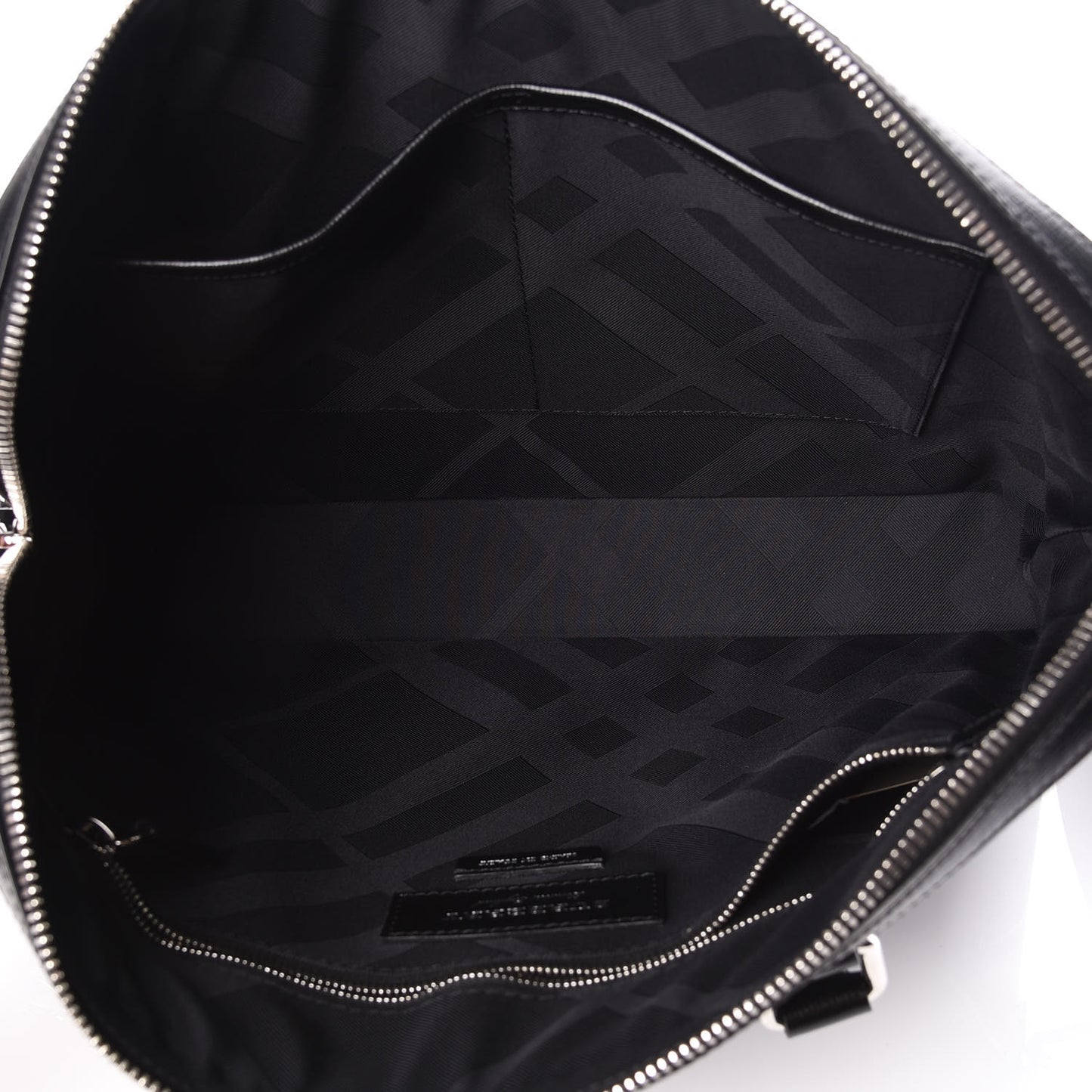 Textured Calfskin Barrow Briefcase Black