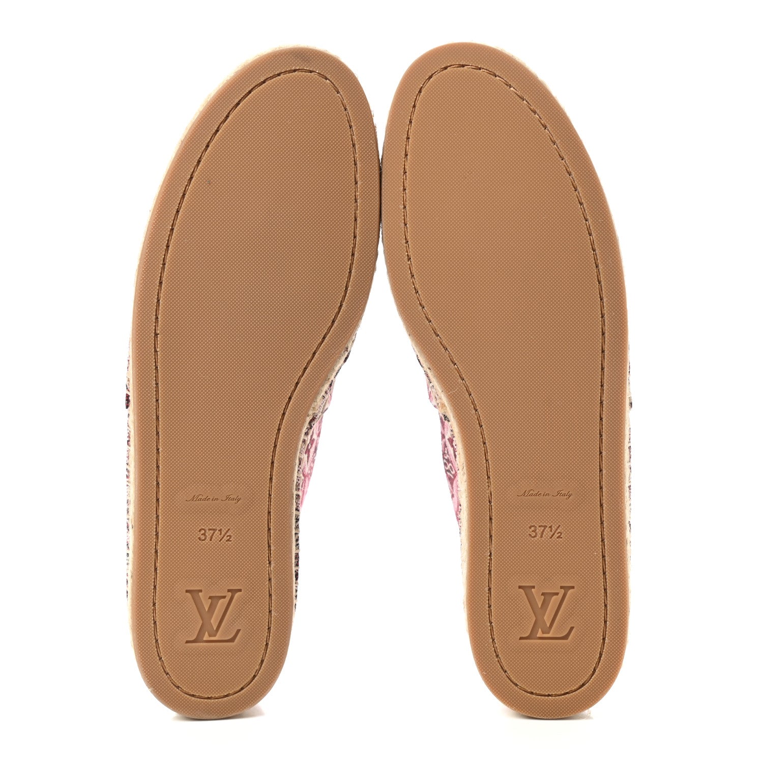 Louis Vuitton Jacquard Since 1854 Starboard Espadrille Flats 37.5 Bordeaux 5 of 9