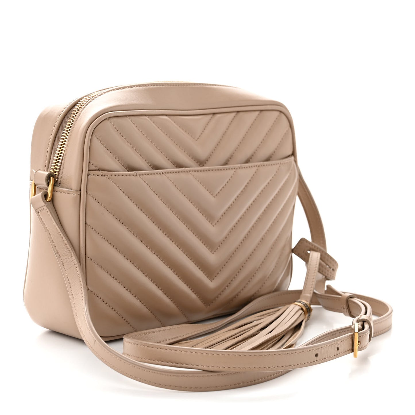 Calfskin Matelasse Monogram Lou Camera Bag Dark Beige