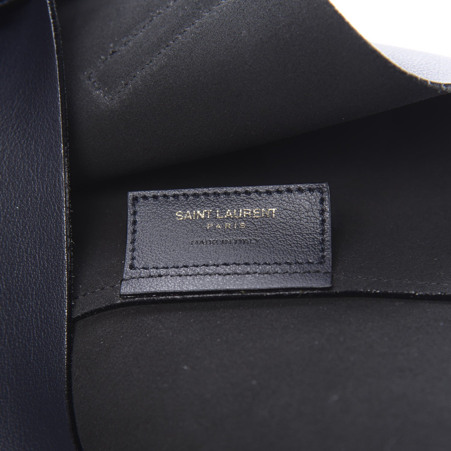 Saint Laurent Calfskin Large Shopping Tote Navy 7 of 12