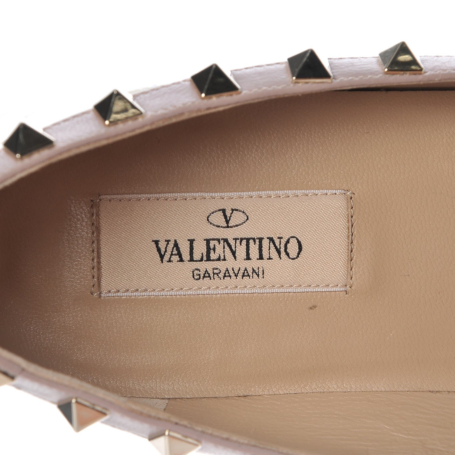 Valentino Garavani Patent Rockstud Ballerina Flats 39.5 Ivory Poudre 7 of 12