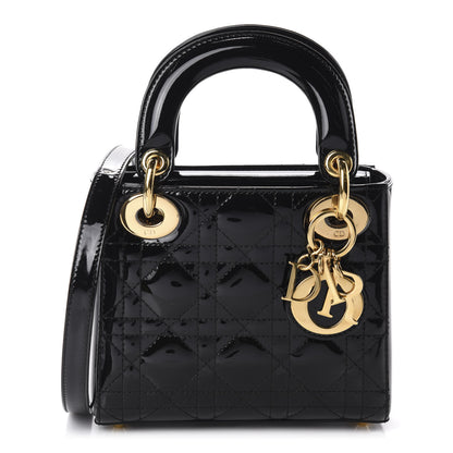 Christian Dior Patent Cannage Mini Lady Dior Black 1 of 11
