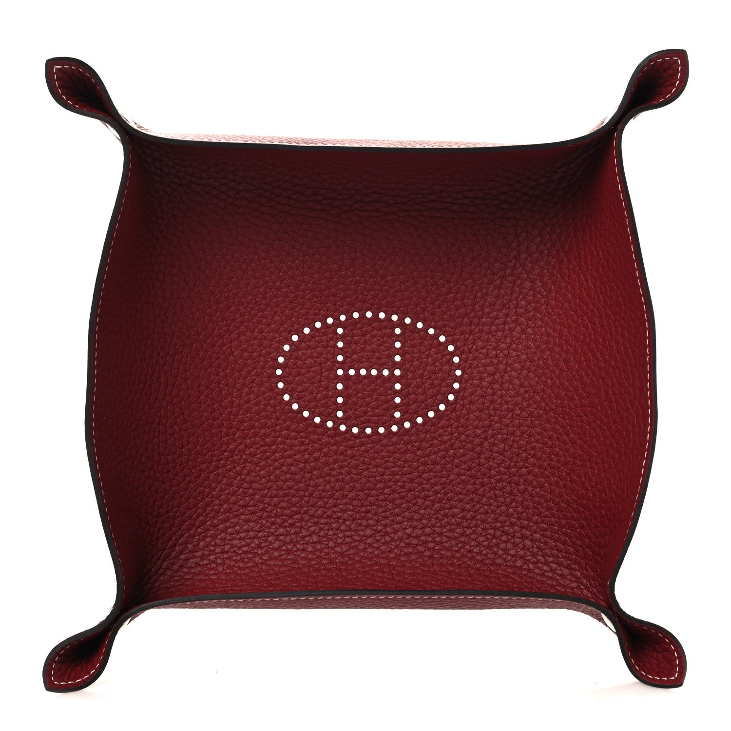 Hermes Taurillon Clemence Mises et Relances Change Tray Rouge H 1 of 7