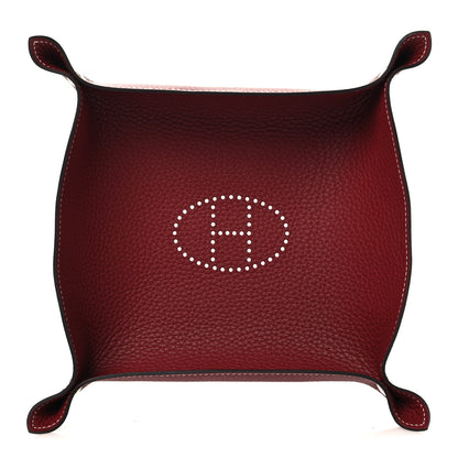 Hermes Taurillon Clemence Mises et Relances Change Tray Rouge H 1 of 7