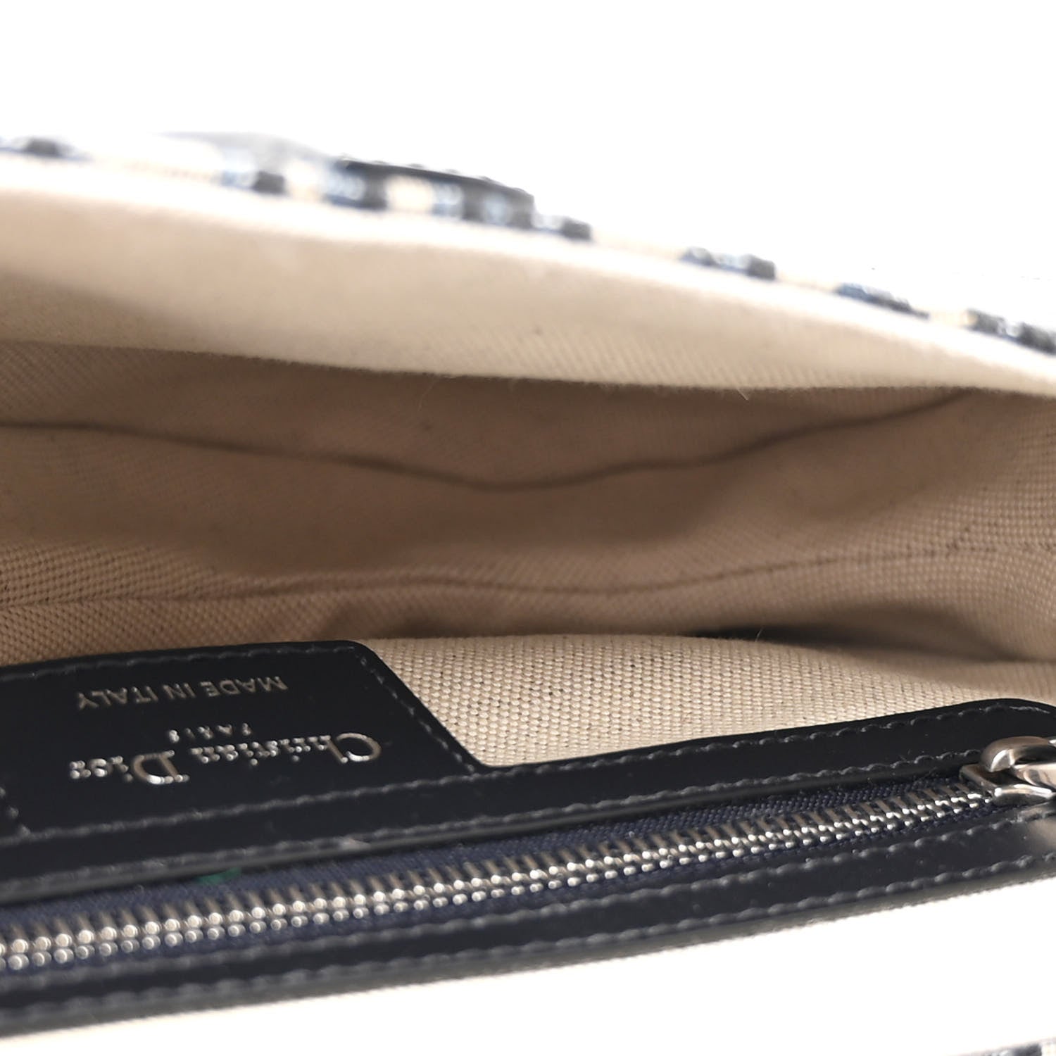 Christian Dior Calfskin Oblique Saddle Bag With Strap Blue 5 of 12