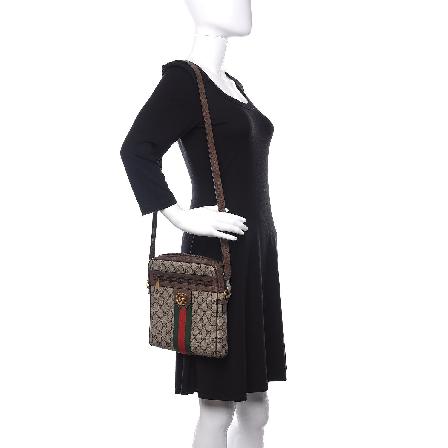 Gucci GG Supreme Monogram Web Small Ophidia Messenger Bag Brown 2 of 13
