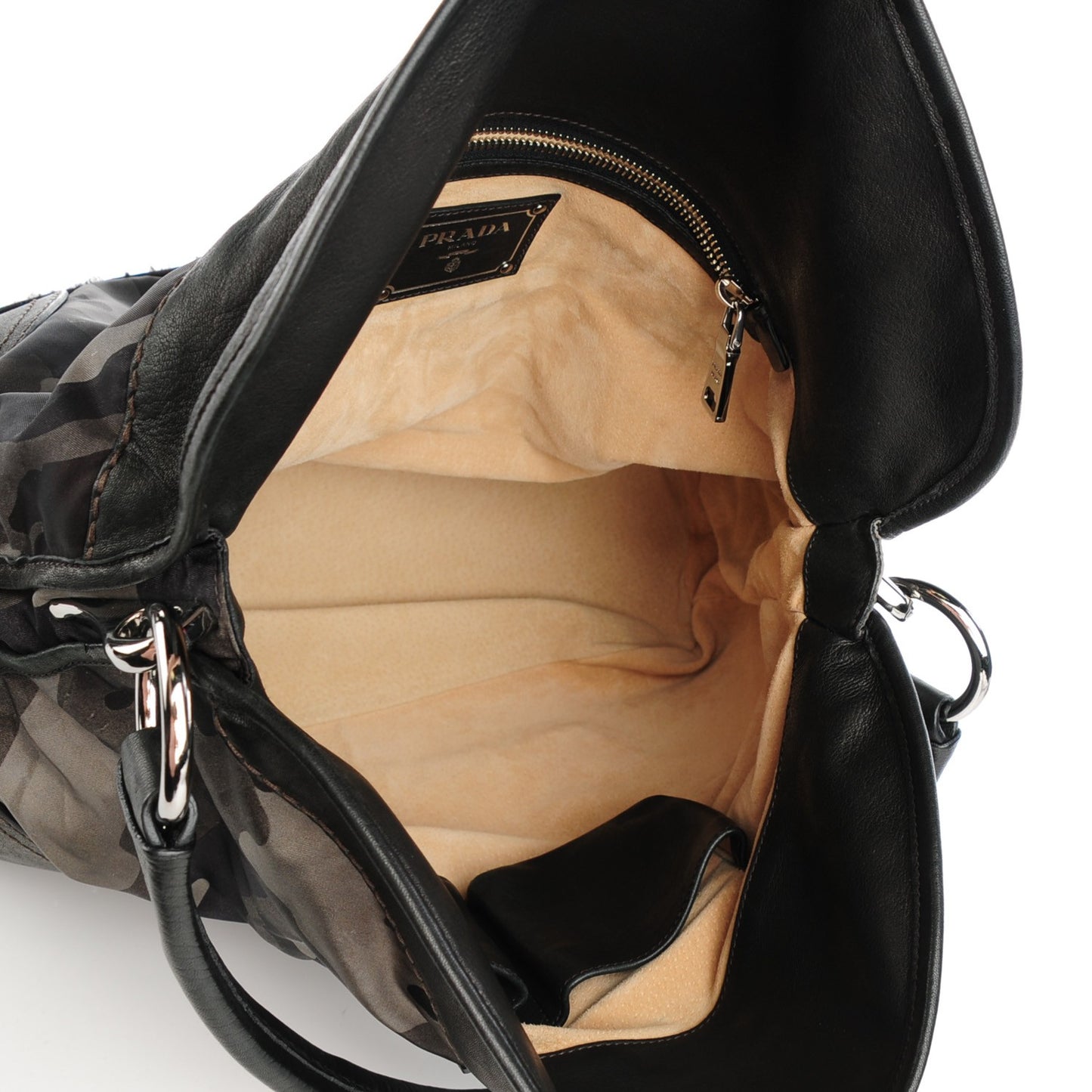 Tessuto Camouflage Flap Shoulder Bag Fumo