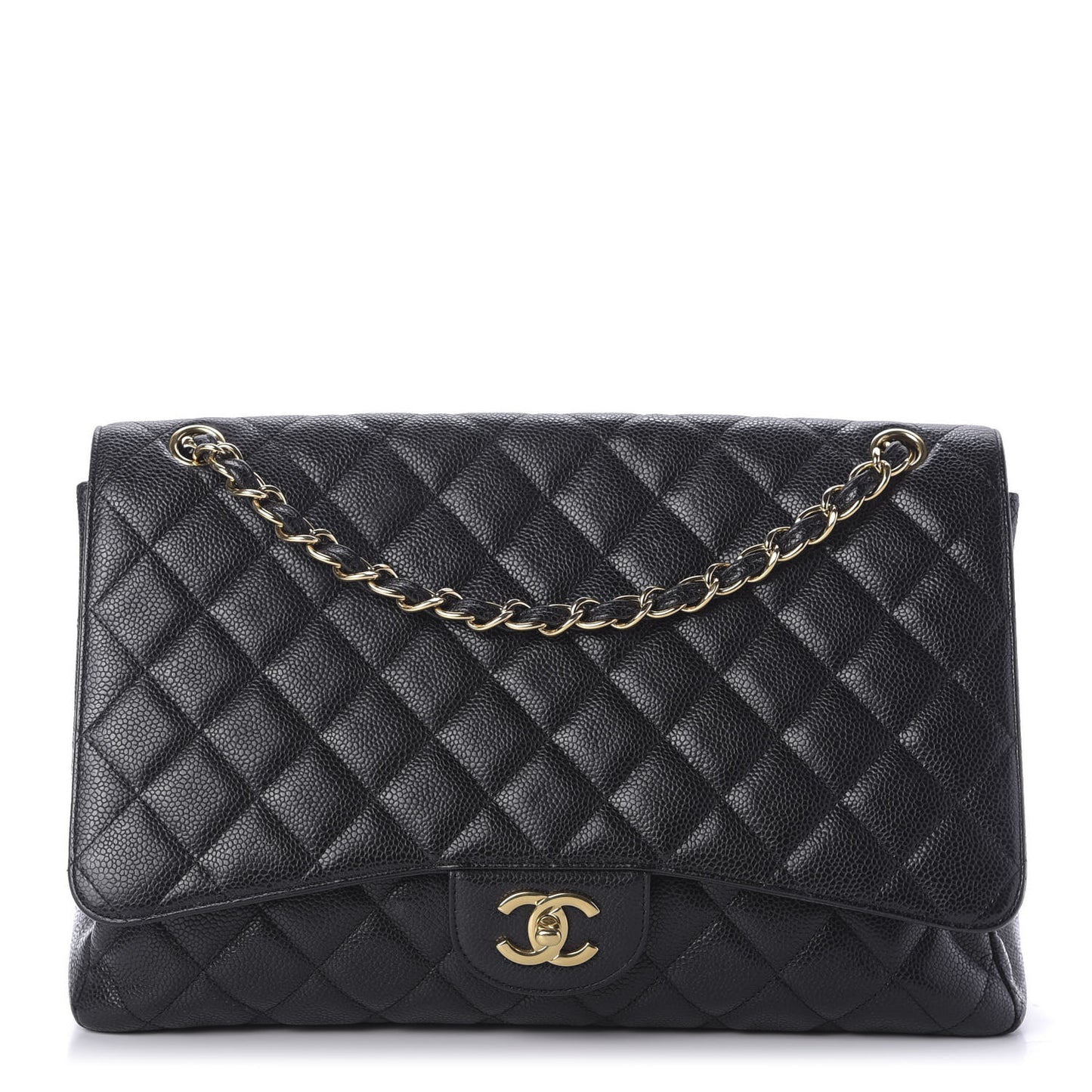 Caviar Quilted Maxi Single Flap Black
