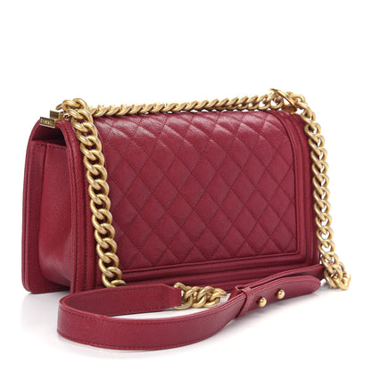 Chanel Caviar Quilted Medium Boy Flap Red 3 of 10