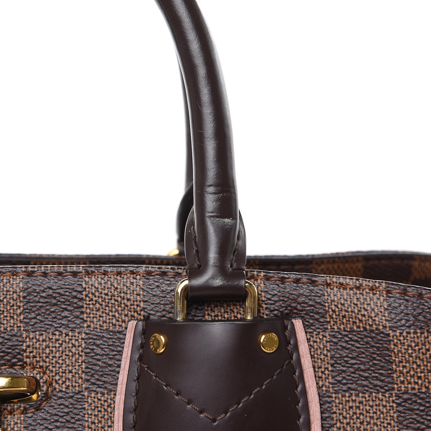 Cuir Taurillon Damier Ebene Normandy Magnolia