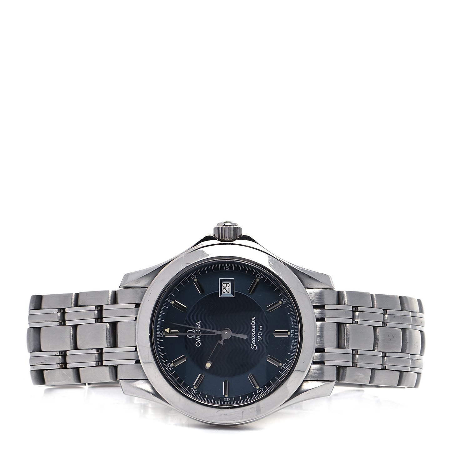 Stainless Steel 36mm Seamaster 120M Quartz Watch Blue 2511.81