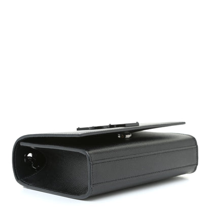 Saint Laurent Grain De Poudre Small Monogram Kate Satchel Black 5 of 13