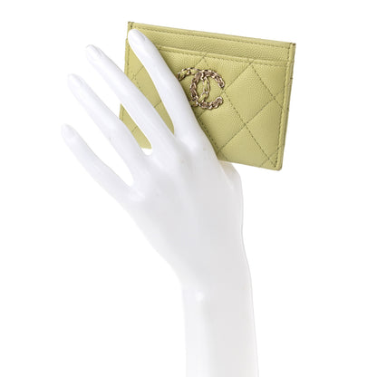 Chanel Caviar Quilted French New Wave Card Holder Light Green 2 of 8