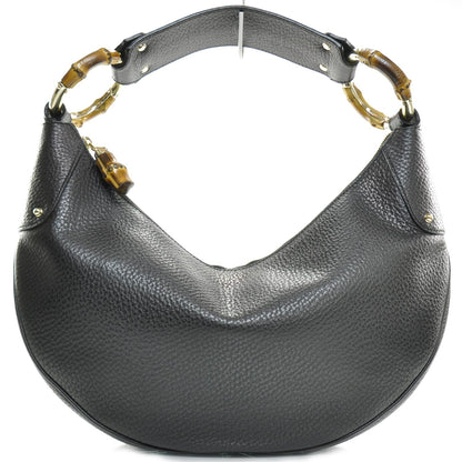 Gucci Leather Bamboo Ring Hobo Black 1 of 9