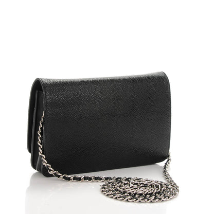 Chanel Caviar Timeless CC Wallet On Chain WOC Black 2 of 8