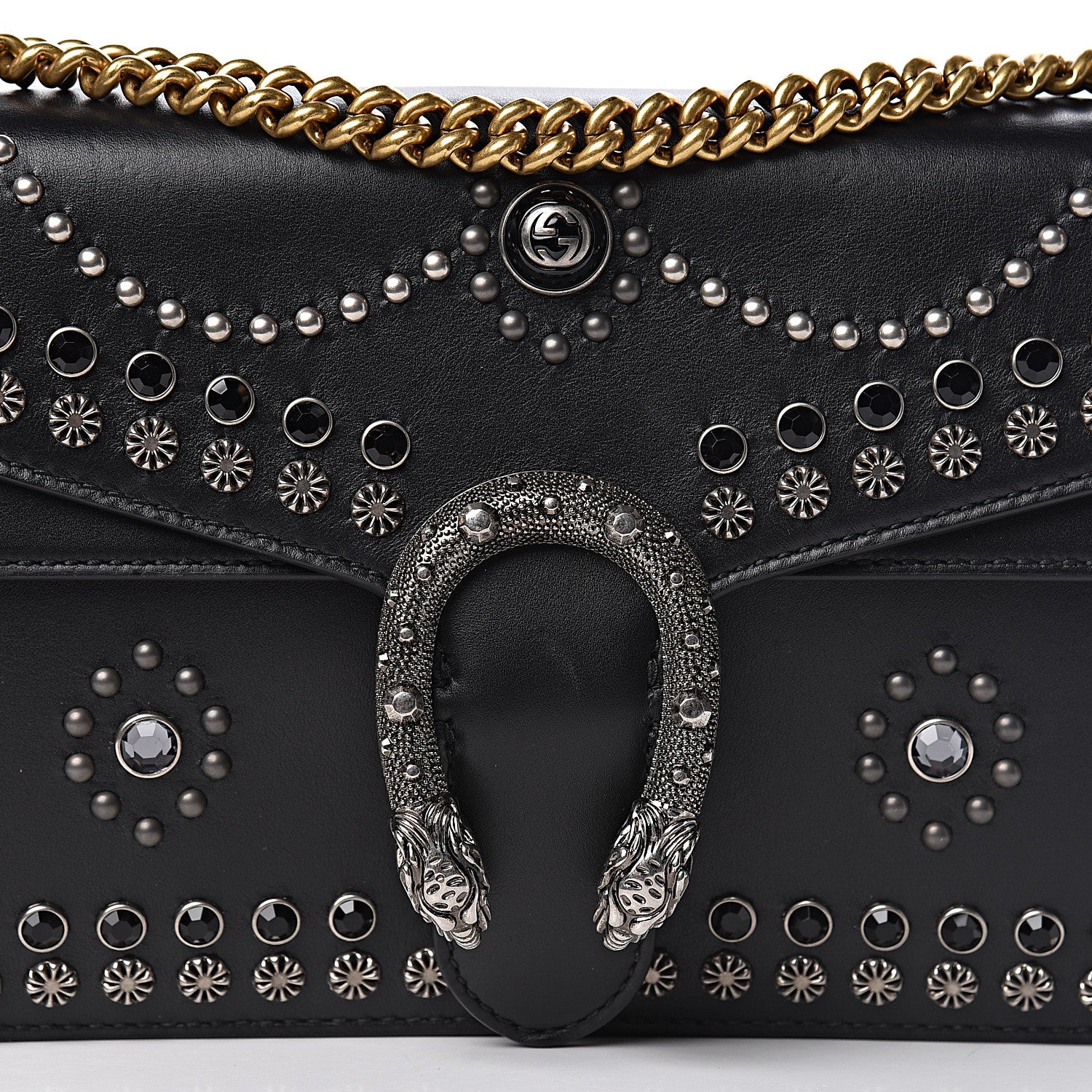 Gucci Calfskin Studded Small Dionysus Shoulder Bag Black 14 of 14