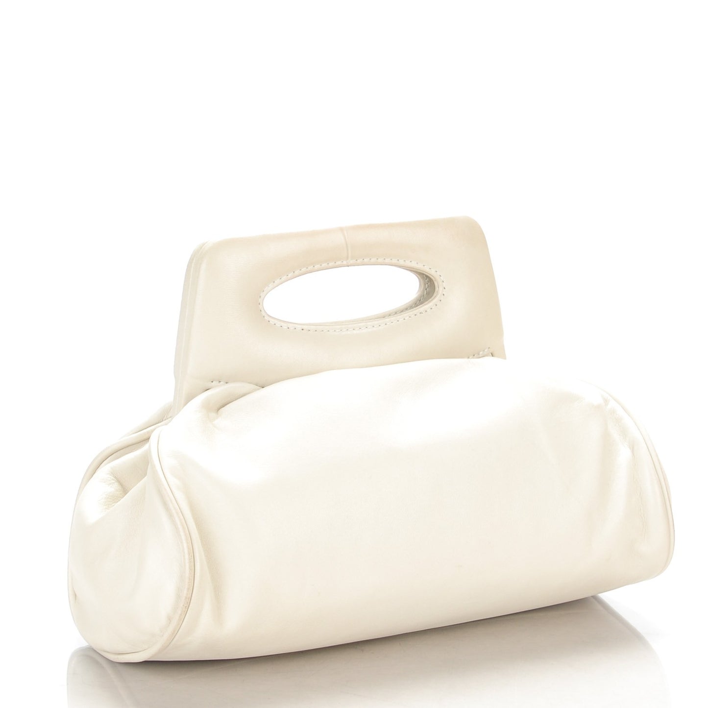 Lambskin Chain Fringe Handbag White