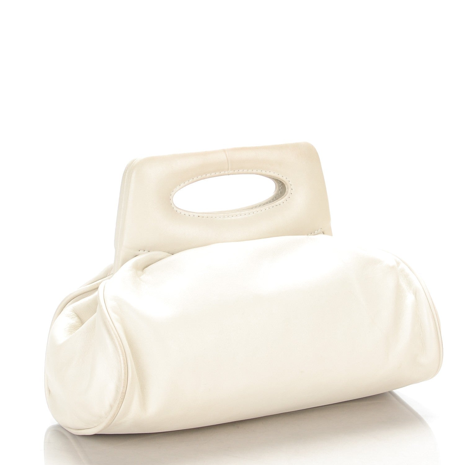 Chanel Lambskin Chain Fringe Handbag White 3 of 6