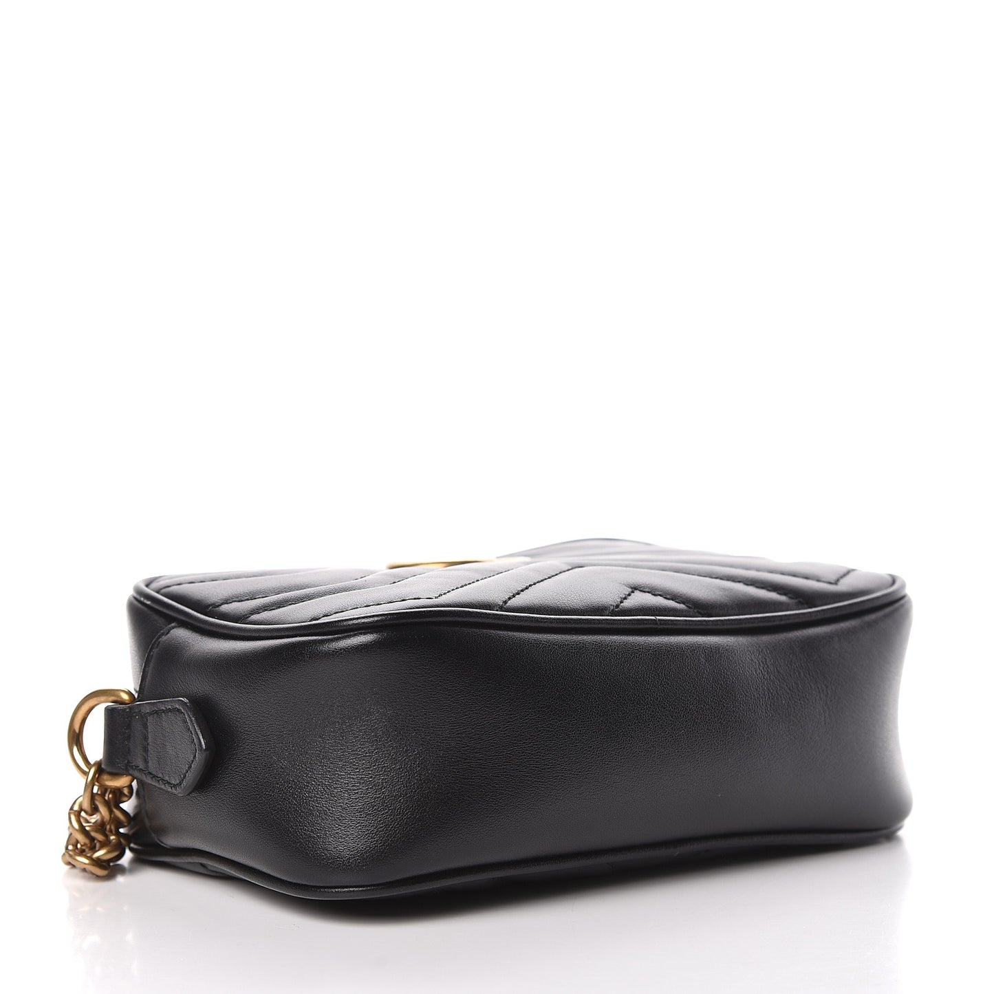 Calfskin Matelasse Mini GG Marmont Chain Shoulder Bag Black