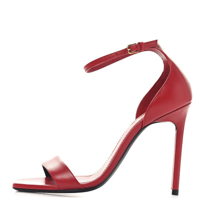 Saint Laurent Calfskin Amber 105 Ankle Strap Sandals 36 Red 1 of 10