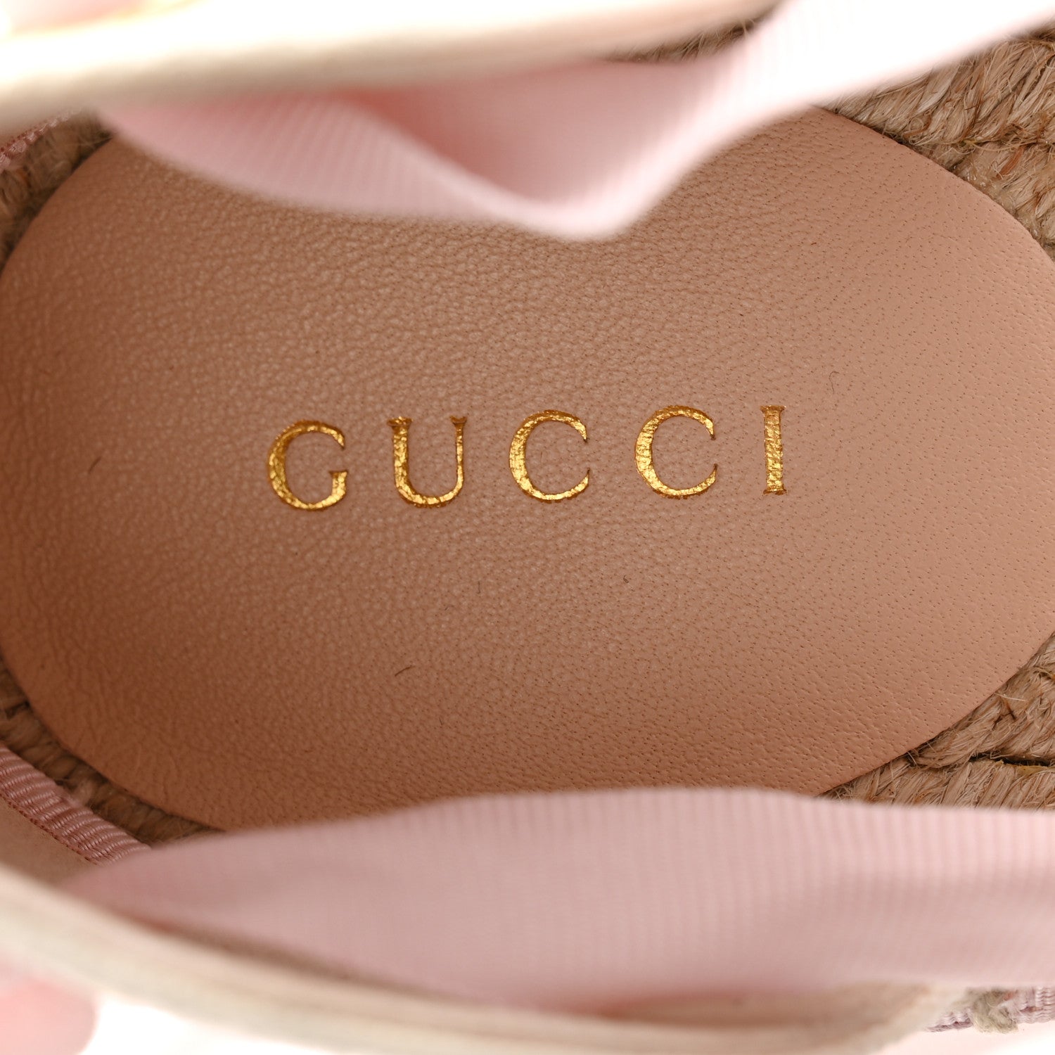 Gucci Canvas Grossgrain Embroidered Judit Ankle Wrap Platform 35/120mm Espadrille Wedges 37.5 White Shell 5 of 8