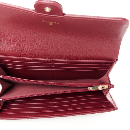 Chanel Caviar Quilted Large Gusset Flap Wallet Burgundy 5 of 9