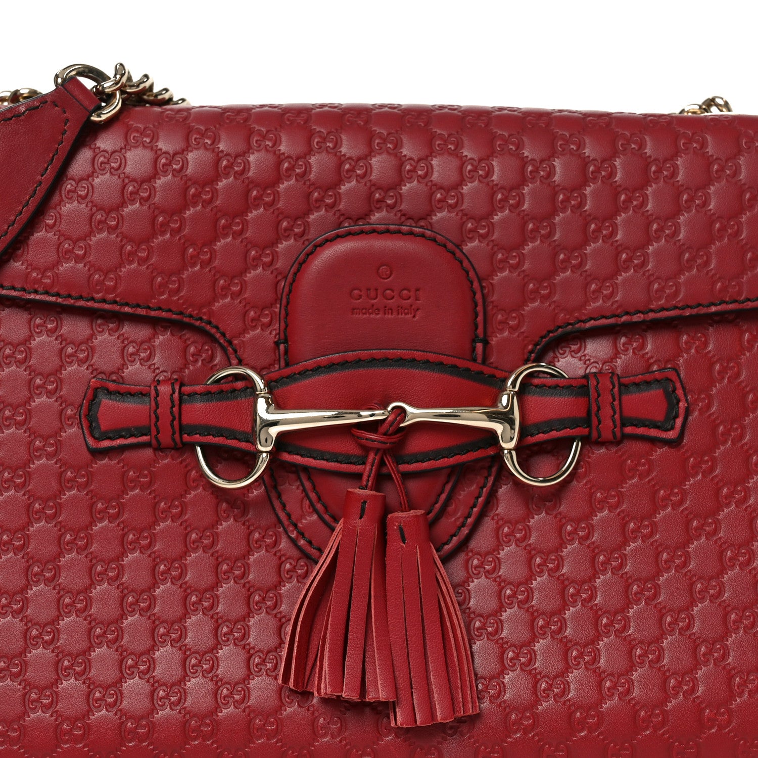 Gucci Microguccissima Medium Emily Chain Shoulder Bag Red 8 of 12