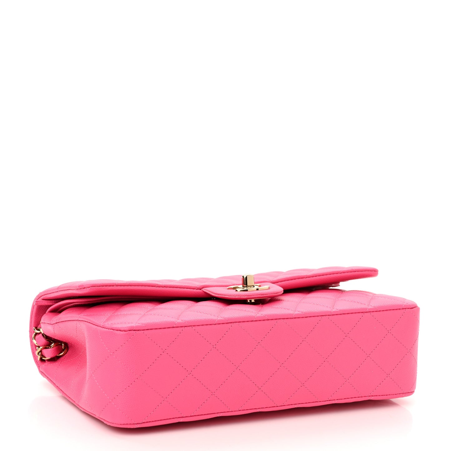 Caviar Quilted Medium Double Flap Rose