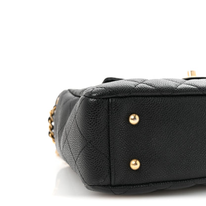 Chanel Caviar Calfskin Quilted Small Top Handle Flap Black 9 of 11