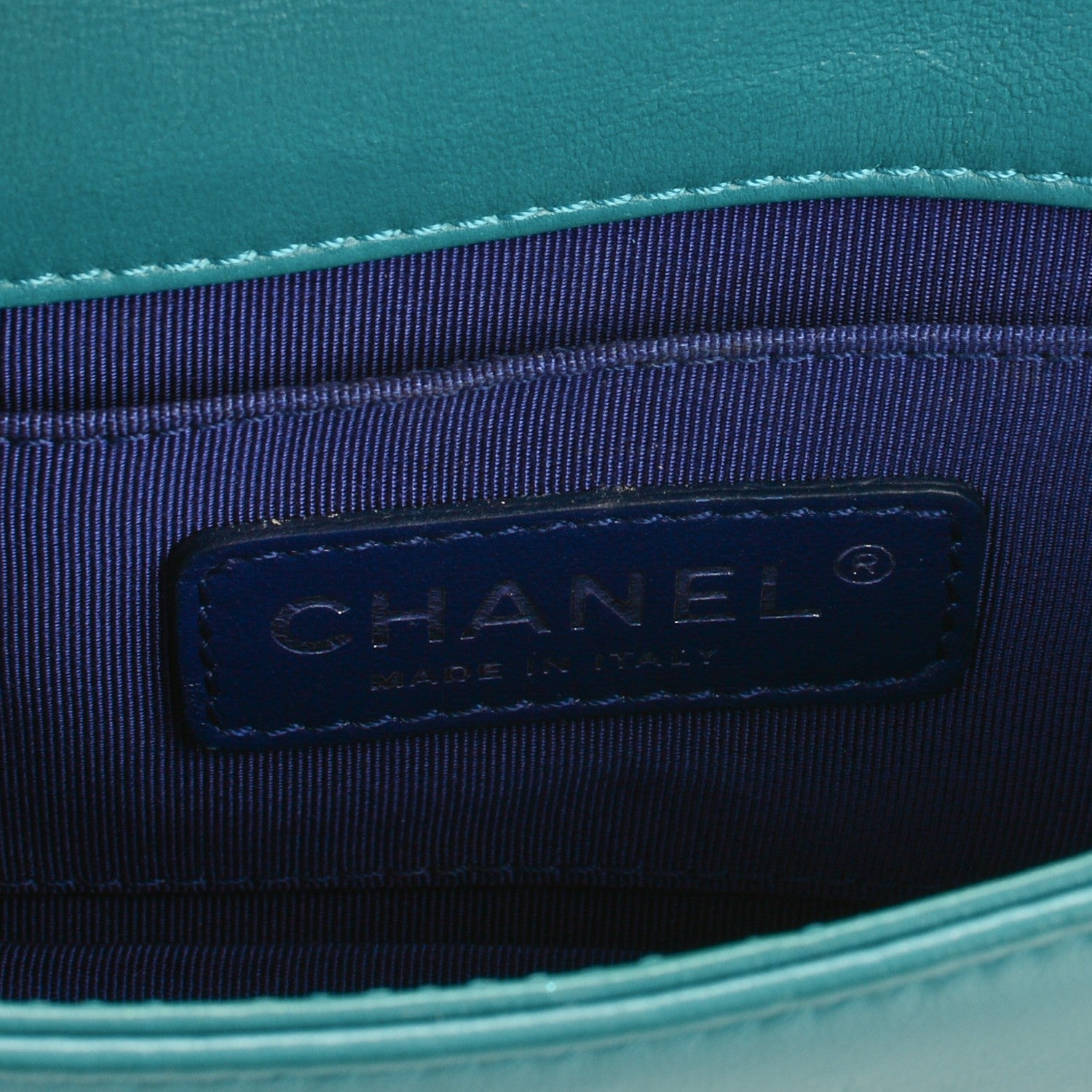 Chanel Plexiglass Patent Mini Boy Brick Flap Turquoise Navy 6 of 7