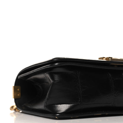 Chanel Calfskin Crocodile Embossed Graffiti Cocodile Medium Boy Flap Black 9 of 10