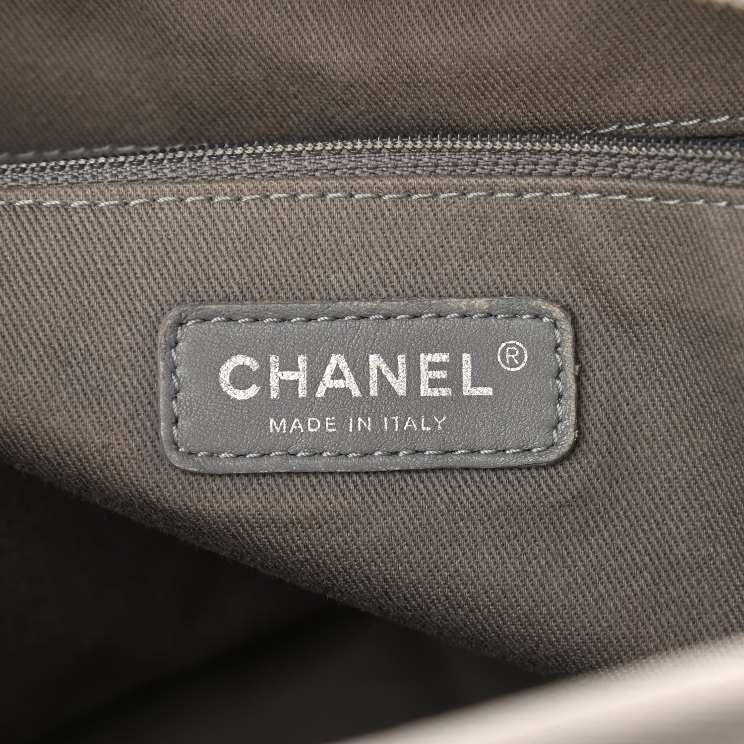 Chanel Canvas Deauville Bowling Bag Grey 6 of 19