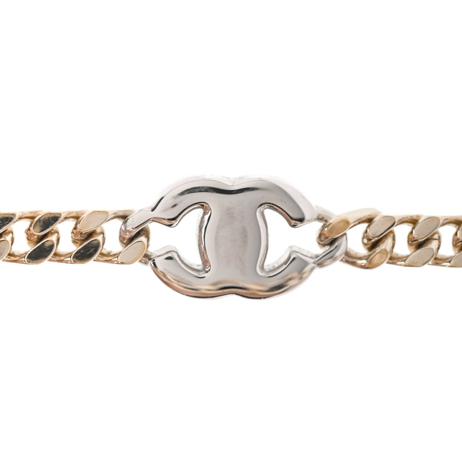 Chanel Crystal CC Chain Bracelet Gold Silver 5 of 5