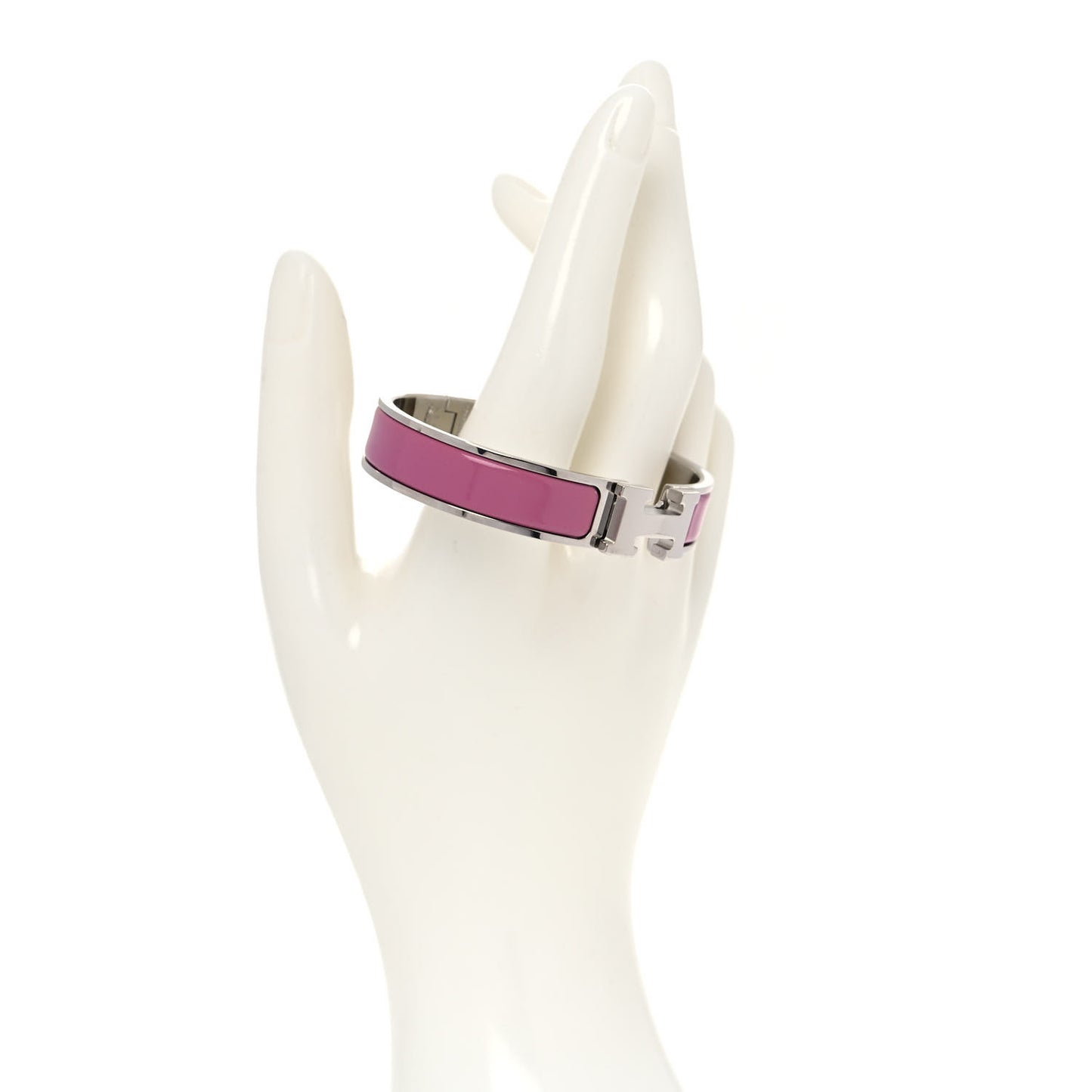 Enamel Narrow Clic Clac H Bracelet PM Rose Flamingo