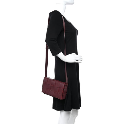 Bottega Veneta Lambskin Maxi Intrecciato Cassette Crossbody Bag Bordeaux 2 of 9
