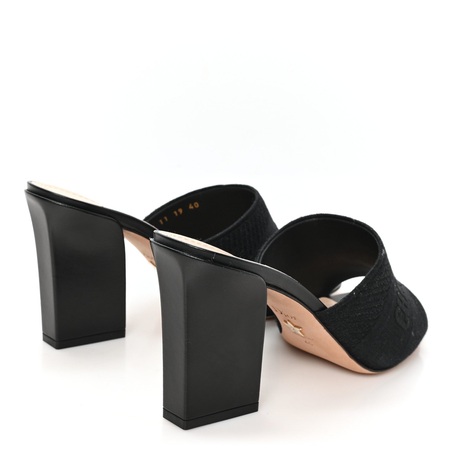 Christian Dior Cotton Embroidered Dway 85mm Slide Sandals 40 Black 5 of 10