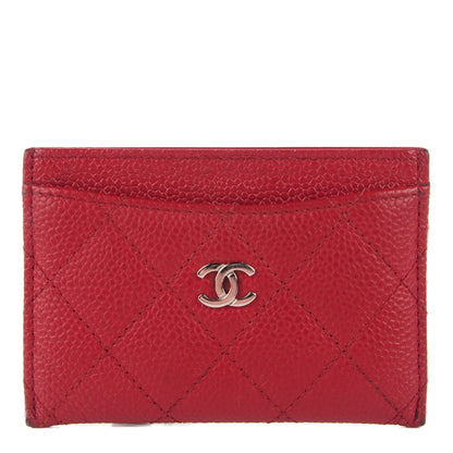 Chanel Caviar Quilted Card Holder Red 1 of 13