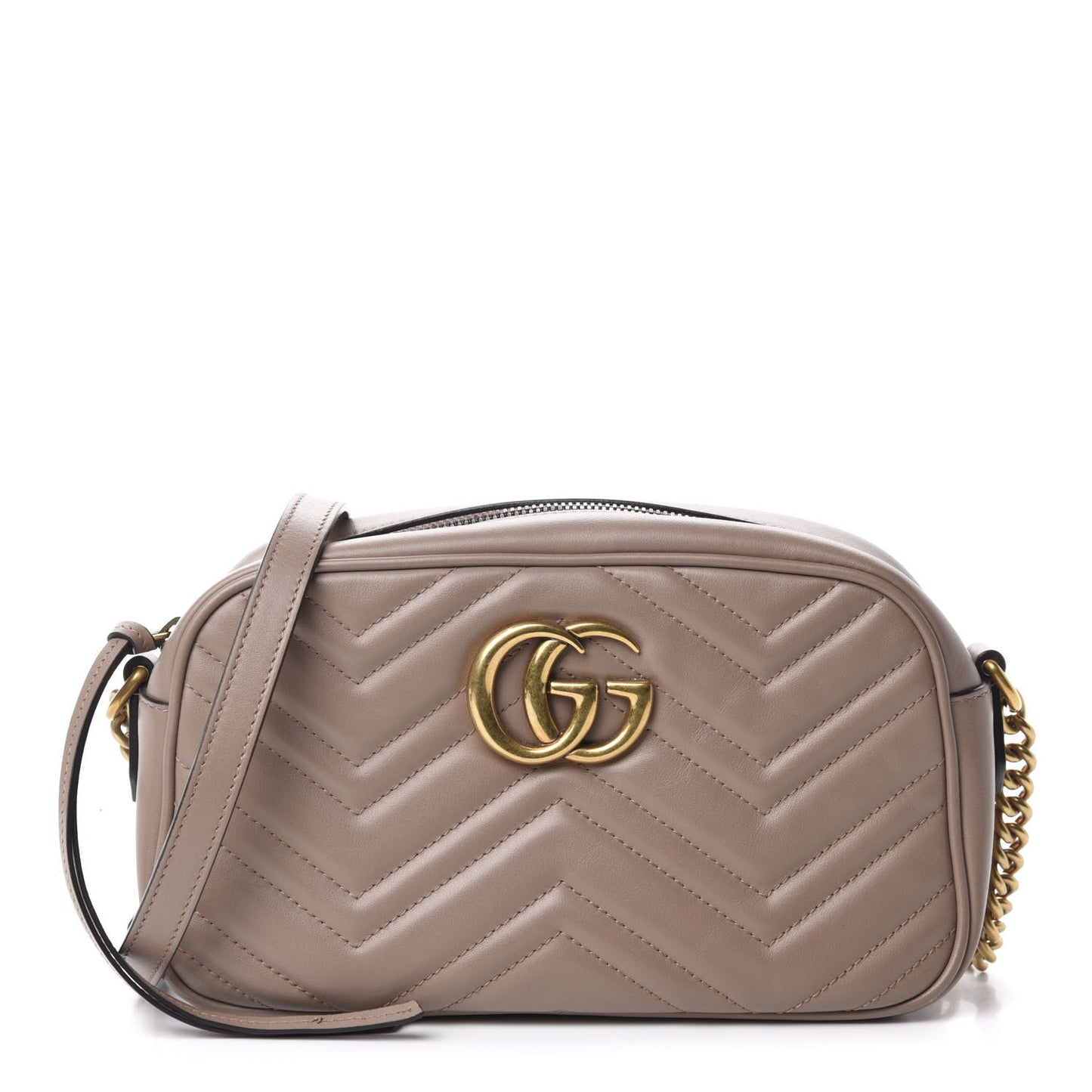 Calfskin Matelasse Small GG Marmont Chain Shoulder Bag Porcelain Rose