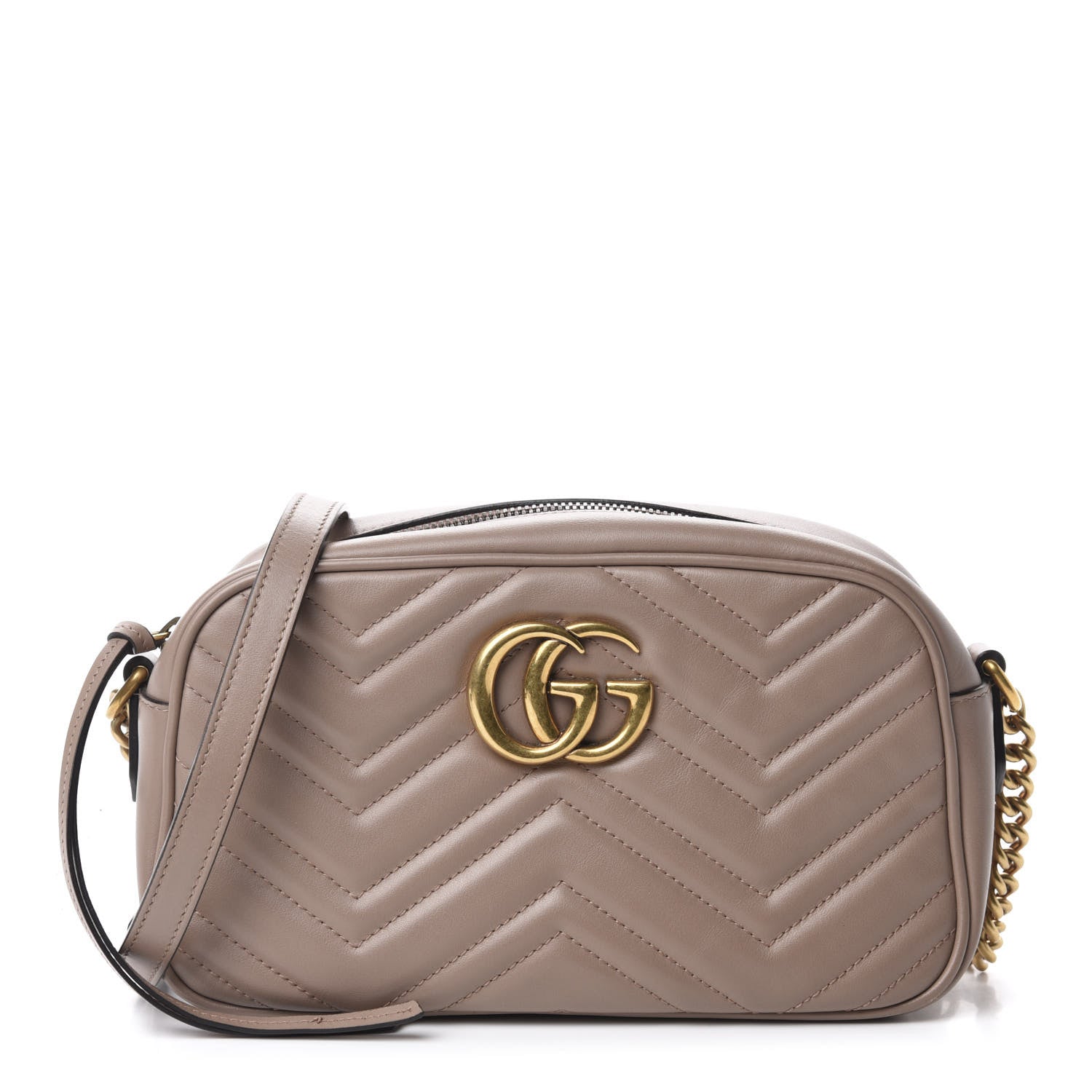 Gucci Calfskin Matelasse Small GG Marmont Chain Shoulder Bag Porcelain Rose 1 of 10