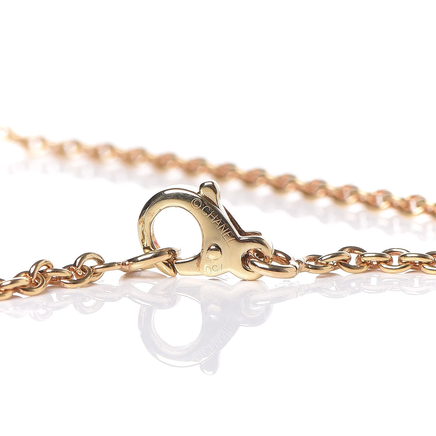 Chanel 18K Yellow Gold Diamond No.5 Charm Necklace 6 of 6