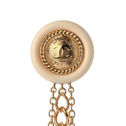 Chanel CC Medallion Multi Strand Long Chain Brooch Gold 3 of 6