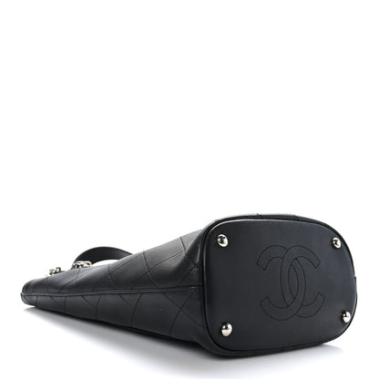 Chanel Calfskin Stitched Bucket Bag Black 4 of 9
